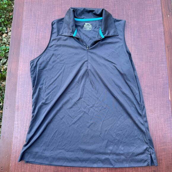 Slazenger Women's Black Sleeveless Golf Polo - Size Large - Picture 1 of 5